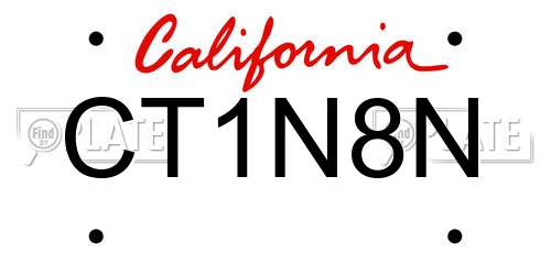 CT1N8N California License Plate