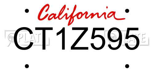 CT1Z595 California License Plate