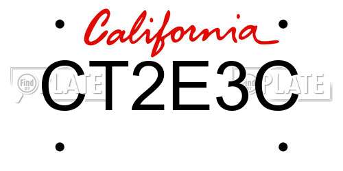 CT2E3C California License Plate