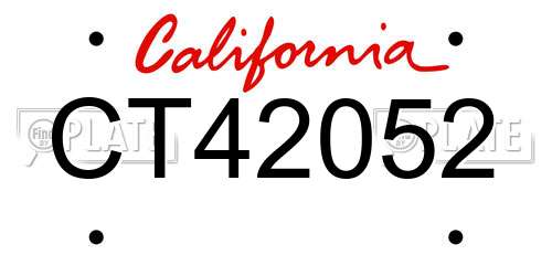 CT42052 California License Plate