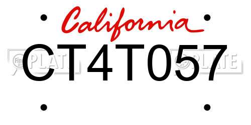CT4T057 California License Plate