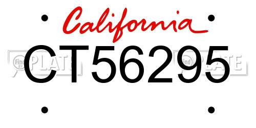 CT56295 California License Plate