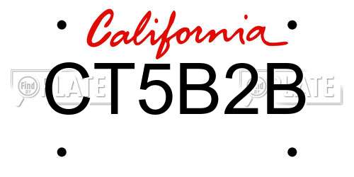 CT5B2B California License Plate