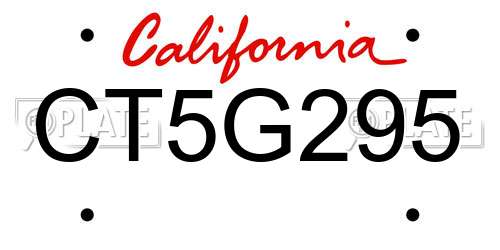 CT5G295 California License Plate