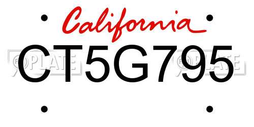 CT5G795 California License Plate