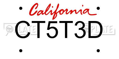 CT5T3D California License Plate