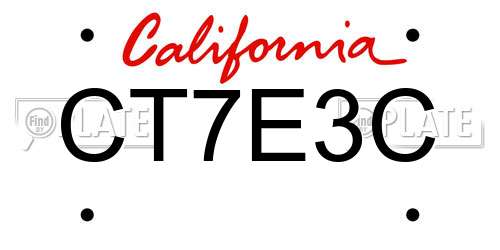 CT7E3C California License Plate