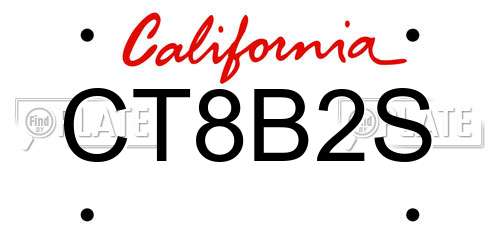CT8B2S California License Plate