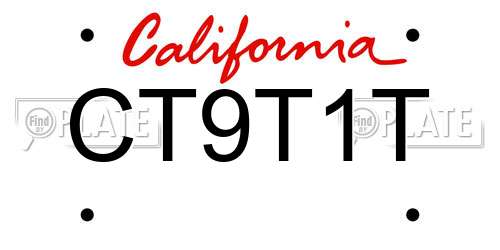 CT9T1T California License Plate