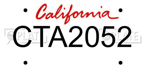 CTA2052 California License Plate