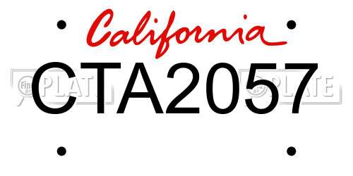 CTA2057 California License Plate