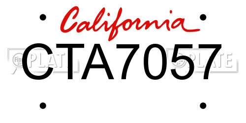 CTA7057 California License Plate