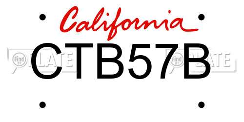CTB57B California License Plate
