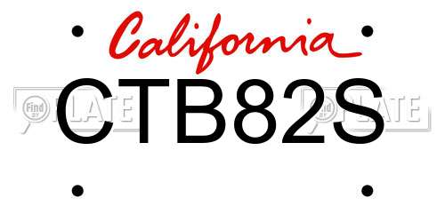 CTB82S California License Plate