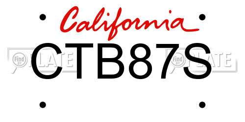 CTB87S California License Plate