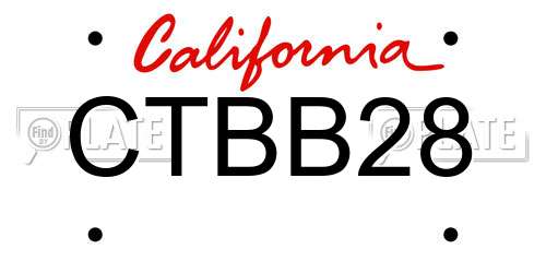 CTBB28 California License Plate