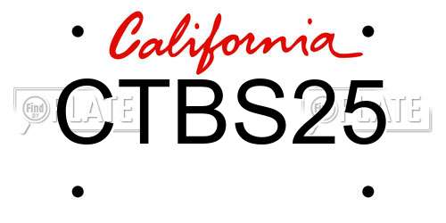 CTBS25 California License Plate