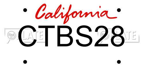 CTBS28 California License Plate