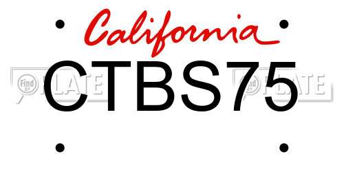 CTBS75 California License Plate