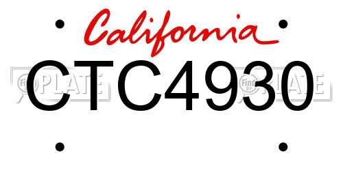 CTC4930 California License Plate