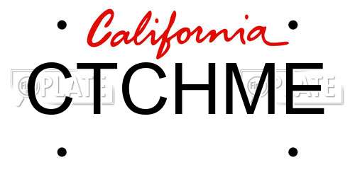 CTCHME California License Plate