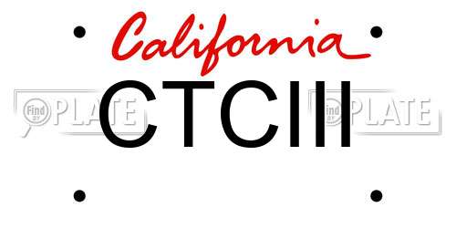 CTCIII California License Plate