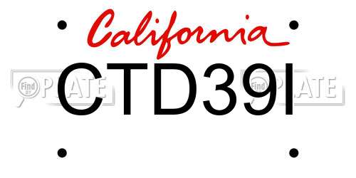 CTD39I California License Plate