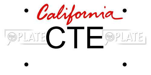 CTE California License Plate