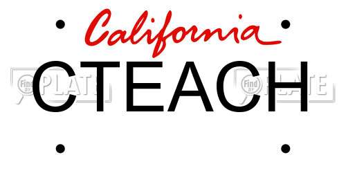 CTEACH California License Plate