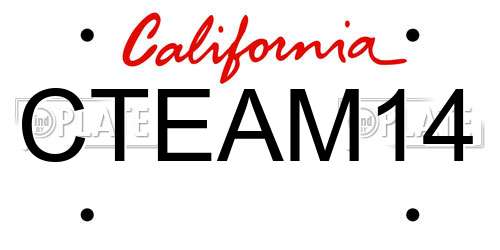 CTEAM14 California License Plate
