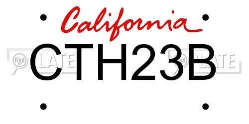 CTH23B California License Plate