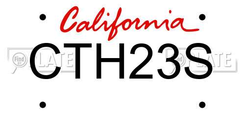 CTH23S California License Plate