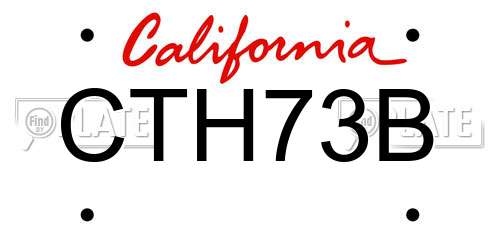 CTH73B California License Plate