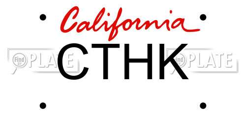 CTHK California License Plate
