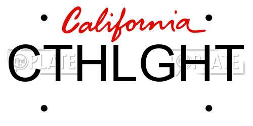 CTHLGHT California License Plate