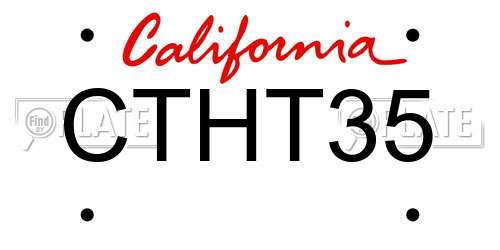CTHT35 California License Plate