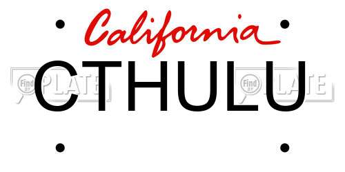 CTHULU California License Plate