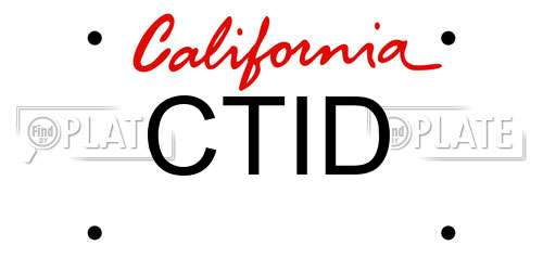 CTID California License Plate