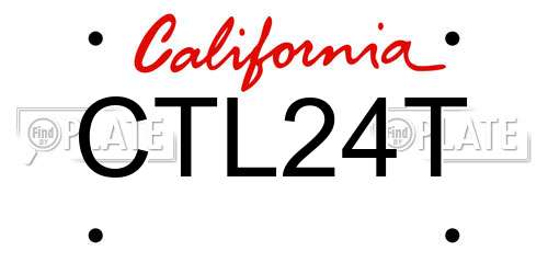 CTL24T California License Plate