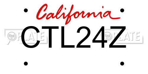 CTL24Z California License Plate