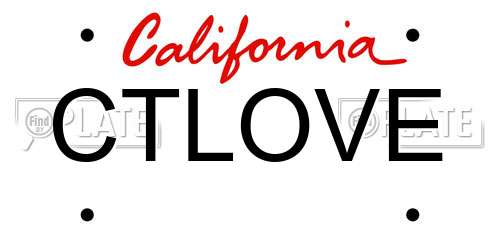 CTLOVE California License Plate