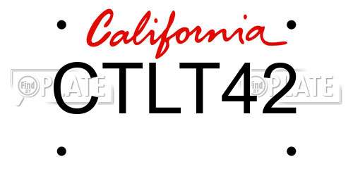 CTLT42 California License Plate
