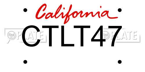 CTLT47 California License Plate