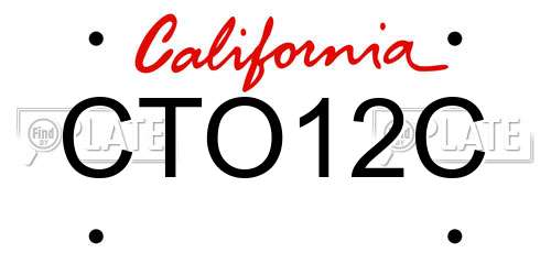 CTO12C California License Plate