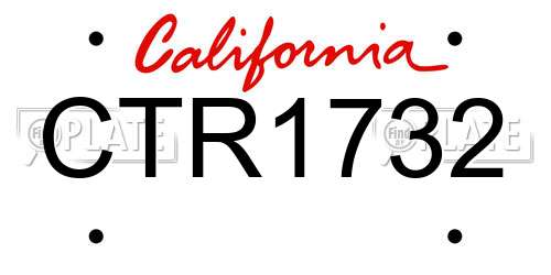 CTR1732 California License Plate