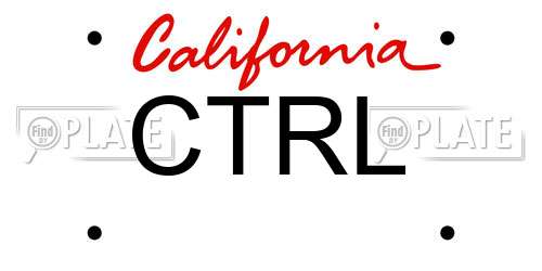 CTRL California License Plate