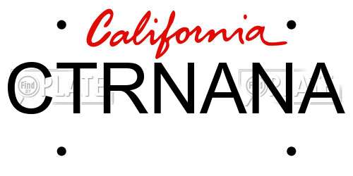 CTRNANA California License Plate
