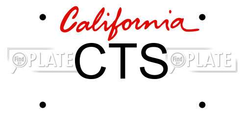 CTS California License Plate