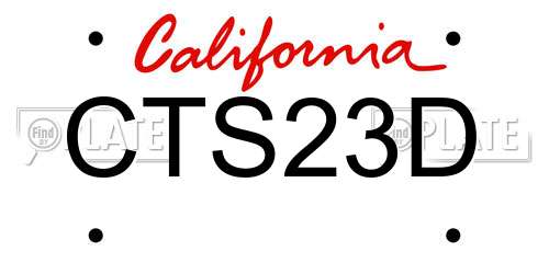 CTS23D California License Plate
