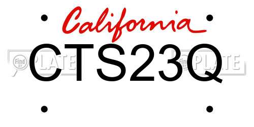 CTS23Q California License Plate